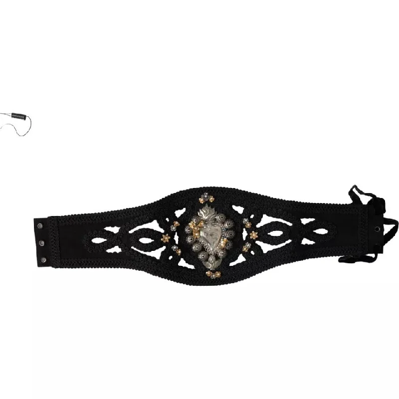 Dolce & Gabbana  Canvas Embellished Waist Women Women's Belt (Pre-Owned)