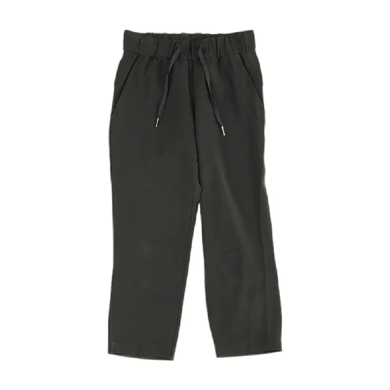 Black Solid Active Pants