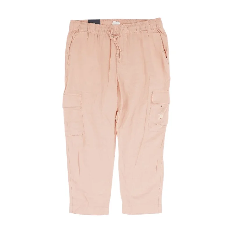 Pink Solid Cargo Pants