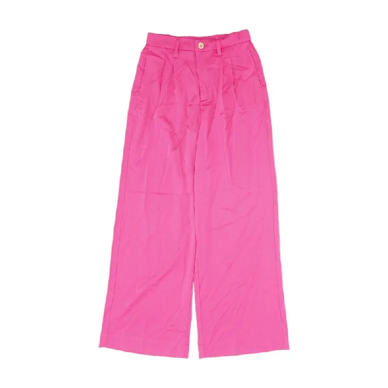 Pink Solid Dress Pants